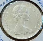 1966 Canadian Silver Dollar Coin Queen Elizabeth 80% Silver Content Uncirculated