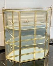 Vintage Brass/Glass Curio Cabinet Display Mir...