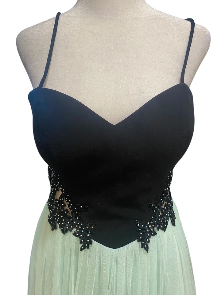 Blonde Nites By Stacy Sklar Tulle Ballgown Mint A Line Prom Dress Size 7 - Image 2 of 4