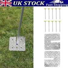 2 Sets Awning Leg Plates With Pegs For Omnistor & Thule Motorhome Metal Awning