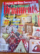 NIP Just Cross Stitch CHRISTMAS ORNAMENTS 2007 Magazine 75 Projects