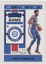 2019-20 Panini Contenders Game Ticket Blue 65/99 Joel Embiid #45 9w4