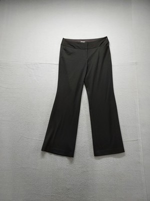 Express Women Dress Pants 10R Black Flared Mid Rise Stretch Flat front Formal