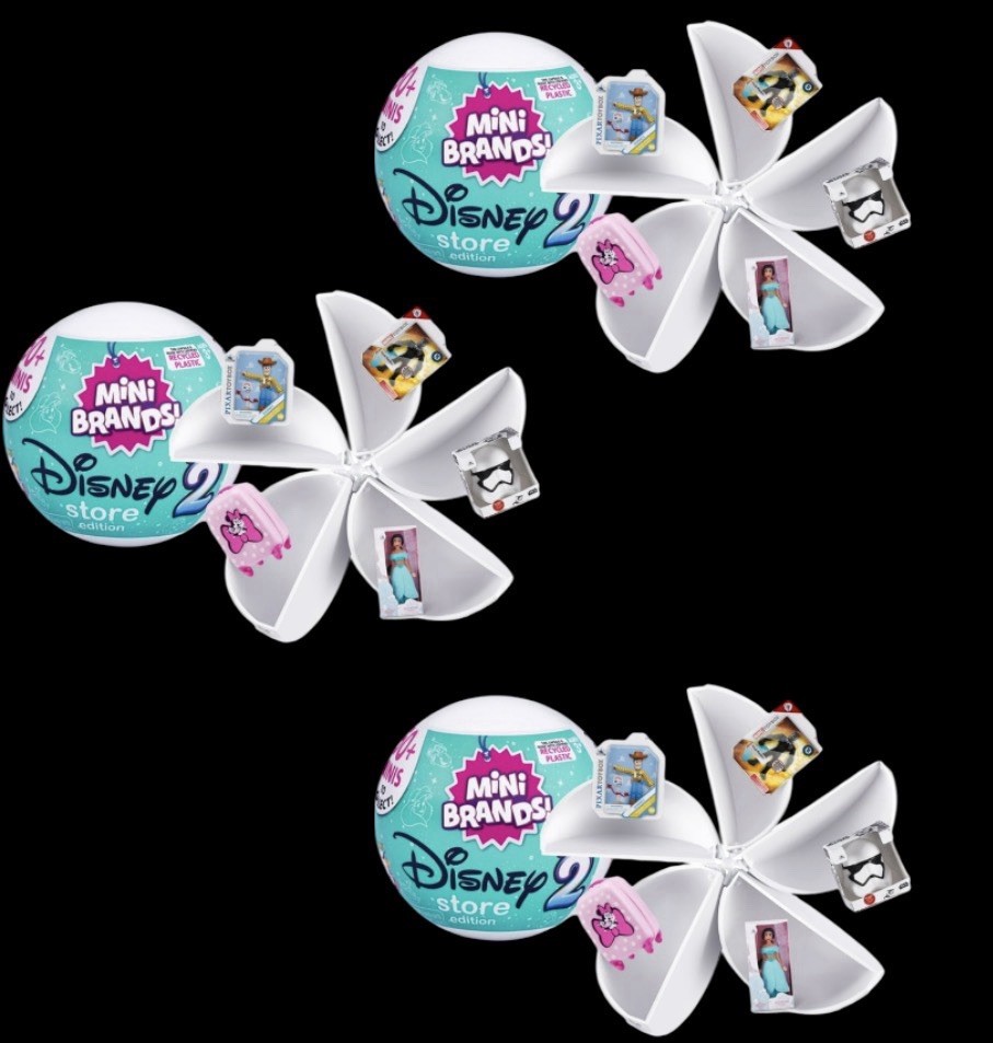 3 PACK Zuru Mini Brands Series 2 Disney Edition 5 Mystery Surprises Per Ball NEW