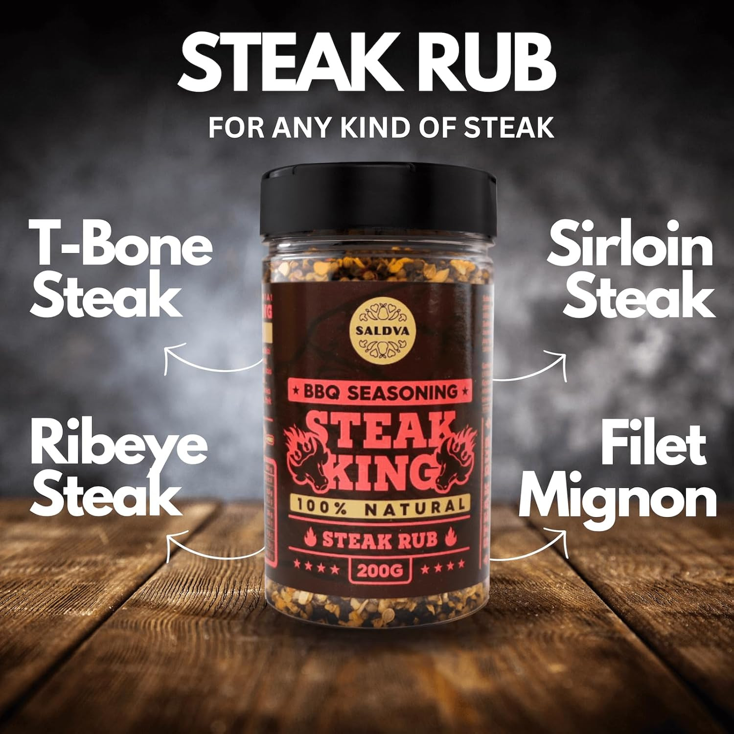 Steak King BBQ Rub - 100% Natural Seasoning - Perfectly Balanced Blend of Spices thumbnail 6