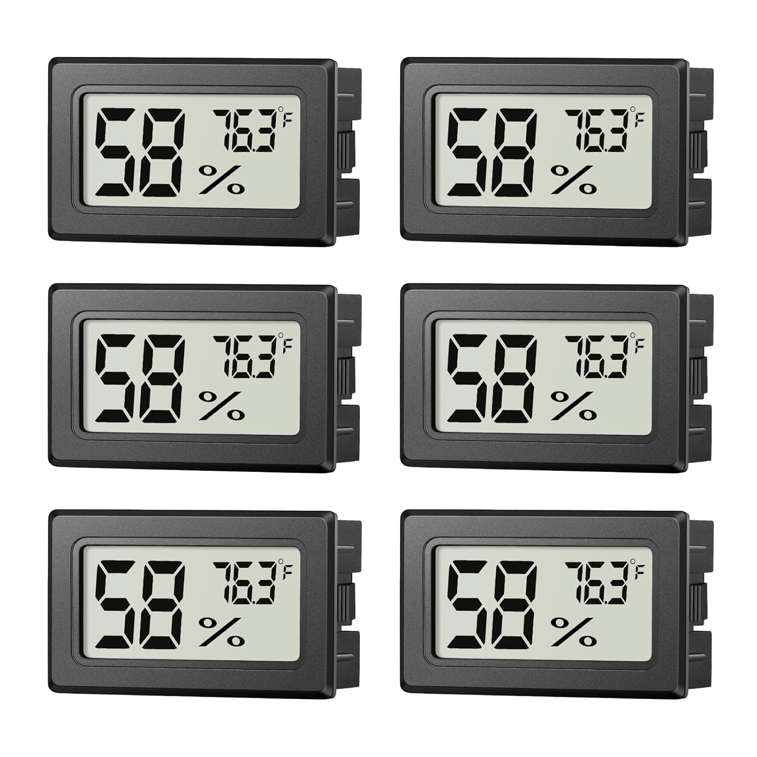 6 Pack Mini Hygrometer Indoor Humidity Meter Small Digital Thermometer Humidity