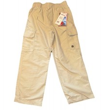 Quicksilver Cargo Pants Boys Sz Large 7 Tan Straight Leg Elastic Waist NWT