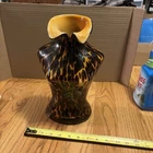 Vintage Murano Style Art Glass Ladies Bust Torso Vase Tortoise Shell  12" Tall