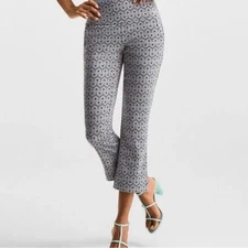 Cabi 6268 Women's Tessera Wide Waistband Cropped Pant Size Large