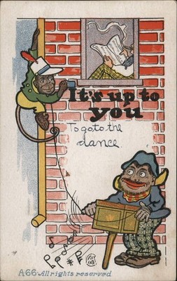 It's You Comic Monkey Tuck 1907 Organ Grinder NORRIDGEWOCK, ME Vintage Postcard