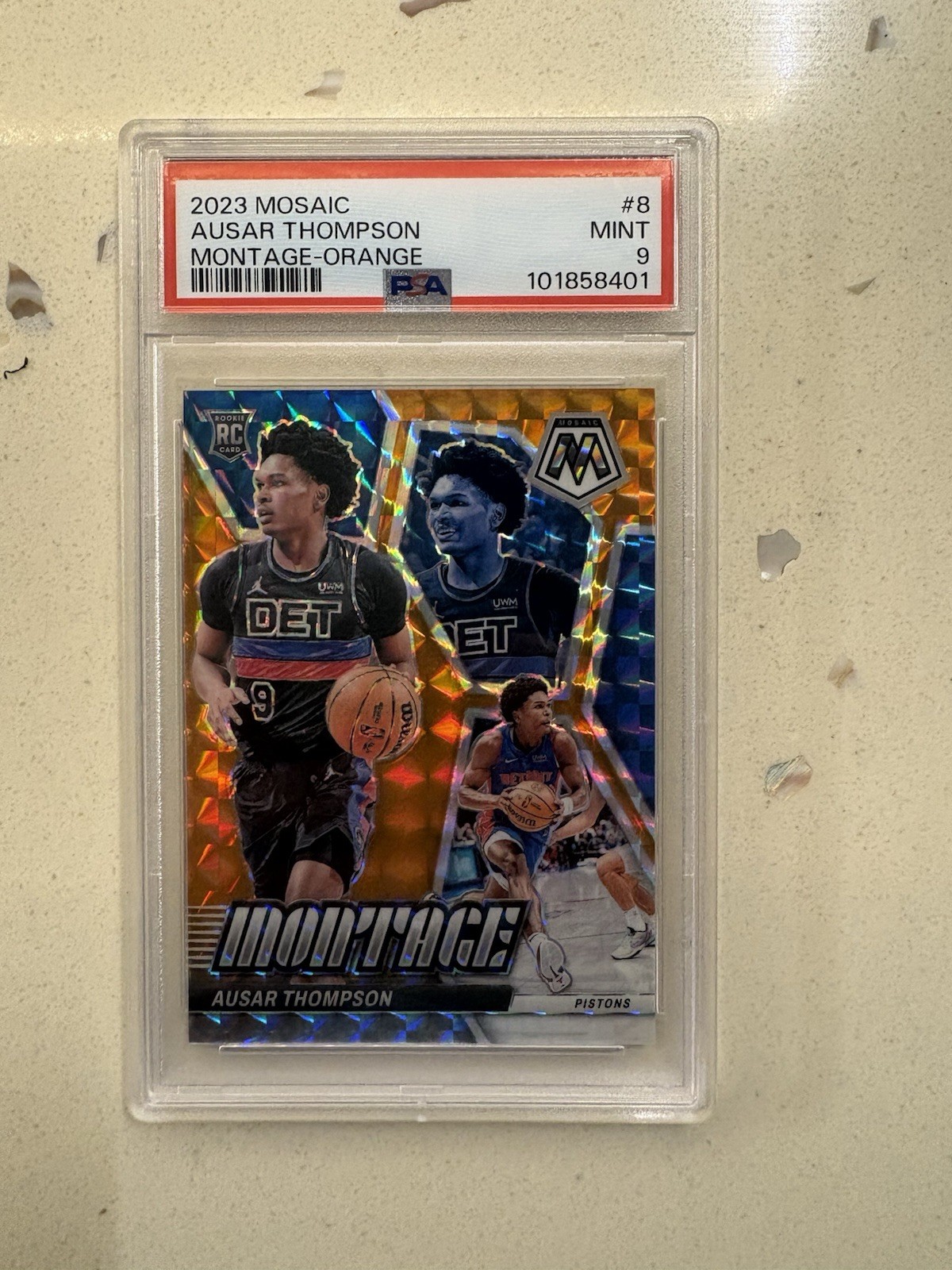 2023-24 Panini Mosaic Montage Ausar Thompson #8 Orange Mosaic Prizm /49 (RC)📈