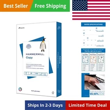 Printer Paper 20 lb 8.5 x 14 1 Ream 500 Sheets 92 Bright USA Made 105015R