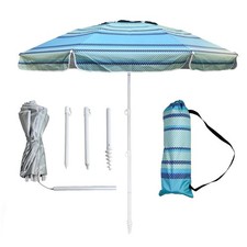 6ft Beach Umbrella - Heavy Duty Wind Resistant UV 50 Portable Sun Shade with...