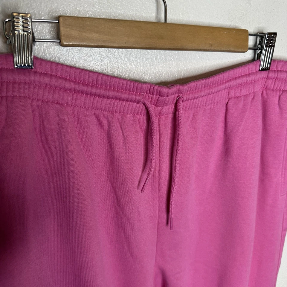 Pantalones deportivos rosa dividido tiro alto con cordón chicle pantalones jogger para mujer grandes Foto 2 de 4