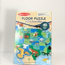 Melissa  Doug USA Park Map Floor Puzzle 45-Piece Interlocking Cardboard