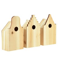 Vogelhaus Holz Brutkasten Nistkasten Blaumeise Tanne Nachhaltig Sortiert 3Er