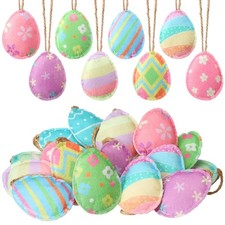 20 Pcs Felt Easter Egg Tree Ornaments 3D Hanging Egg Decoration for Tree with...
