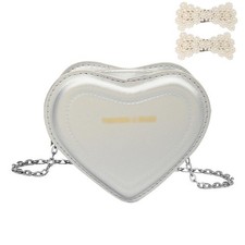 Handbag Girls and 2 Hair Clips Beads, Pu Leather Shoulder Bag Girls, Ki...