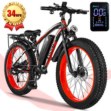 26" Fat Tire Electric Bikes for Adults 1500W 34MPH 60Mile Mountain offroad Ebike