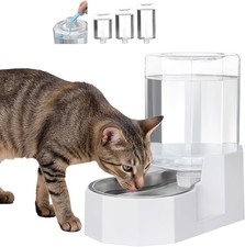 Large Dog Water Dispenser 4L Stainless Steel Gravity Cat Water Feeder Quiet