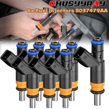 Set 8 OE Fuel Injectors For Dodge Jeep Ram Chrysler Hemi 5.7L 6.1L 05037479AA