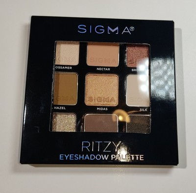 Sigma Beauty Ritzy Eyeshadow Palette 9 Shade Makeup Neutral Gold Shimmer NIB