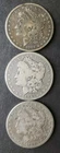 1881, 1883, and 1899 O $1 Morgan Silver Dollars