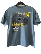 Men's 2XL Tee Shirt / Blue / Jeep Live Without Limits / 100% Cotton / Used