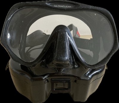 Atomic Aquatics schwarz Tauchen Schnorchel Maske Standardgröße mit Etui