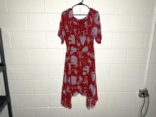 Tommy Hilfiger Red Floral Asymmetrical Dress