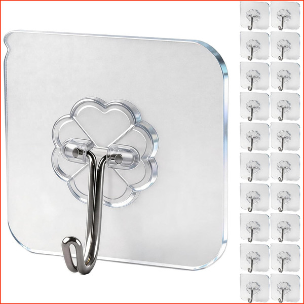 Selbstklebende Haken Transparent 15Kg Schwerlast Wasserdicht Ohne Bohren 20-image