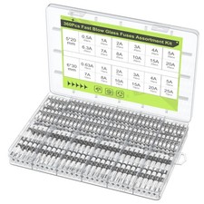 360pcs Fast Blow Glass Fuse Assortment 24 Value 250V 5x20mm 6x30mm AutomotiveKit