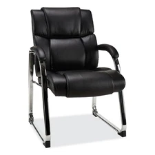 Alera HD4319 25" x 28.94" x 37.8" Guest Chair - Black Seat/Back/Chrome Base New