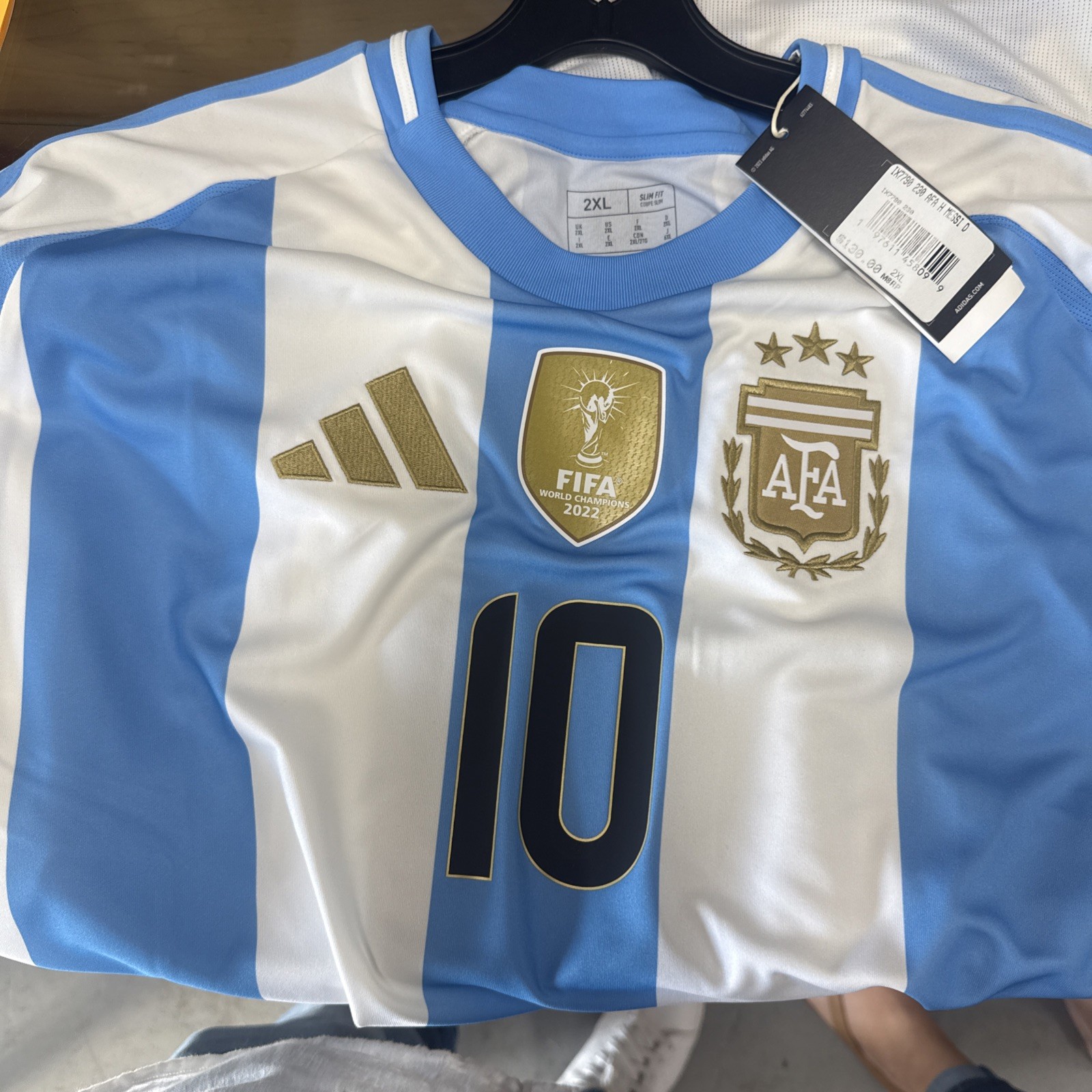 argentina home national jersey messi world champions 2022