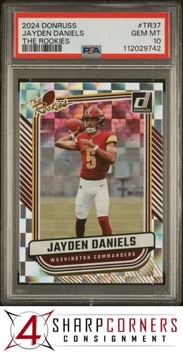 2024 PANINI DONRUSS THE ROOKIES #TR37 JAYDEN DANIELS RC PSA 10