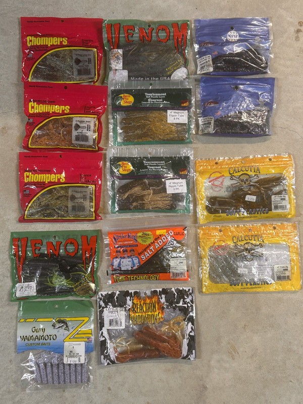 14 bags Tube Jigs Smallies Largemouth Chompers Yamamoto Calcutta Strike King