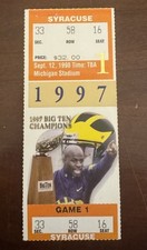 1998 Michigan vs Syracuse Full Ticket Tom Brady First College TD Pass