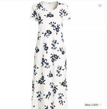 NWT Lands' End Women's Cotton Short Sleeve Midcalf Nightgown