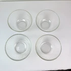Set of 4 Vintage Pyrex 7401-S Clear Ribbed Glass Bowls 3 Cup-750ml