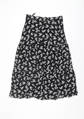 Marks and Spencer Damenrock schwarz Blumen Größe 10