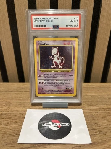 PSA 8 Mewtwo 10/102 Base Set Pokemon Card MINT