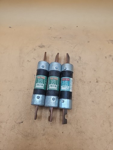 LOT OF 3 Bussmann Fusetron FRN-R-100 Dual Element Time Delay Fuses. 100 Amp