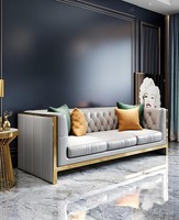 Dreisitzer Couch Polster Design Sofa 3Er Sitz Sofas Zimmer Grau Chesterfield