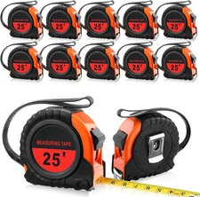 12 Pieces 25 Ft Tape Measures Bulk Retractable Measuring Tapes Easy Read Measure