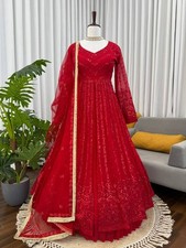 Function Wear Faux Georgette Top And Lehenga With Fancy Dupatta For Women