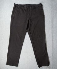 Uniqlo Pants Mens 35x29 Black Chino Slim Fit Flat Front Stretch Preppy Casual
