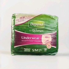 Depend FIT-Flex Incontinence Underwear for Women Maximum Absorbency 19ct Sz S/M