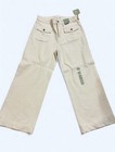 RYEGRASS Women’s Wide-Leg Denim Jeans Beige Solid Button Pockets Size 8 — photo 2