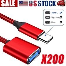 USB-C Type C Male to USB 3.0 Type A Female OTG Adapter Converter Cable Cord lot