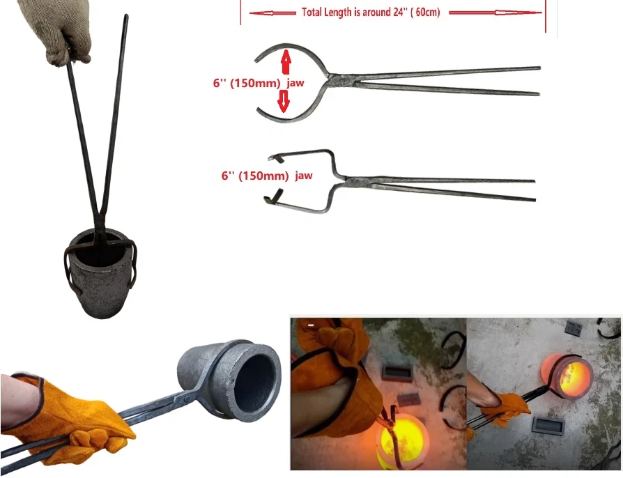 16千克燃气金属熔炉套件铸造铜坩埚夹燃气锻造 — 第 3/4 张图片